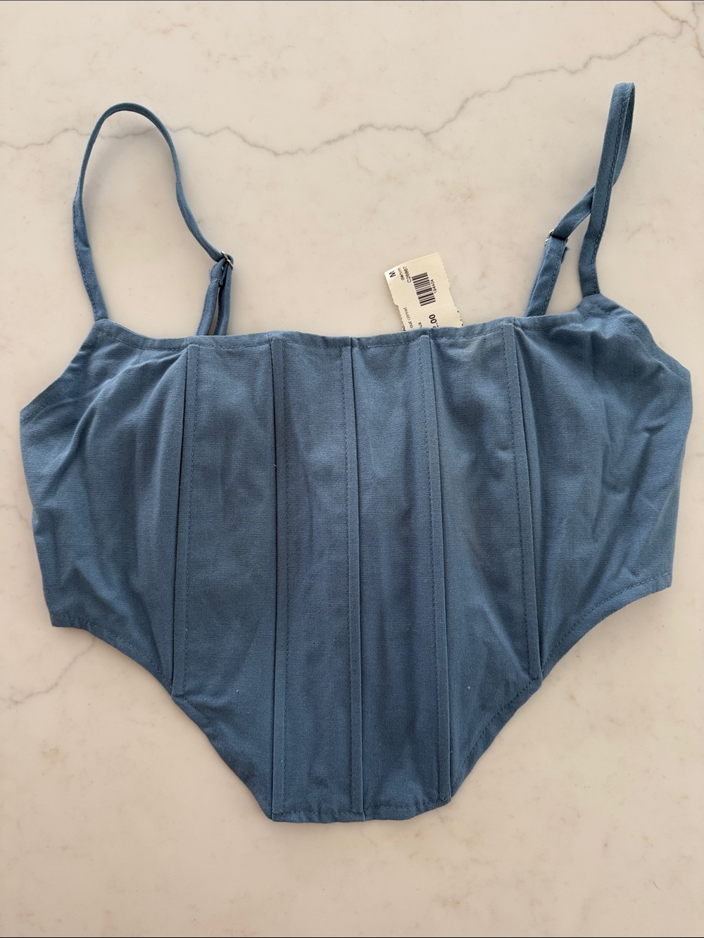 Blue Structured Corset Top